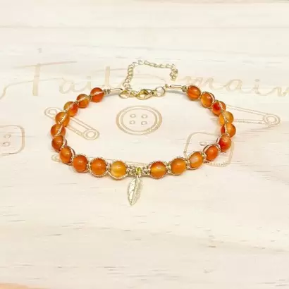 Bracelet « Wendy » en Cornaline - Les Merveilles de Lilou