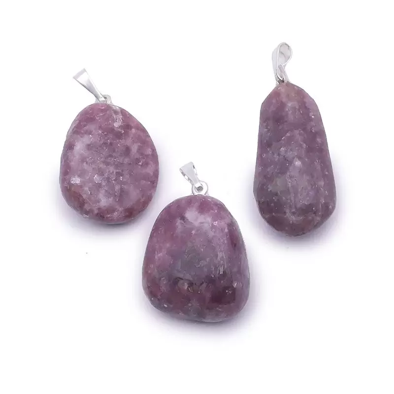 Pendentif Pierre roulée en Lepidolite - Les Merveilles de Lilou