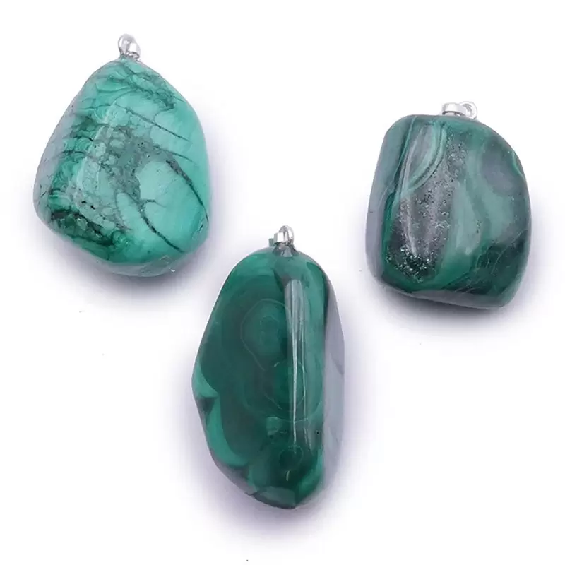 Pendentif Pierre roulée en Malachite - Les Merveilles de Lilou