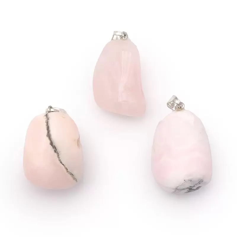 Pendentif Pierre roulée en Manganocalcite - Les Merveilles de