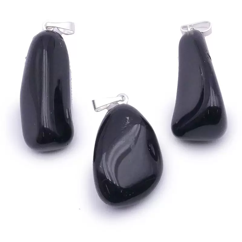 Pendentif Pierre roulée en Obsidienne Noire - Les Merveilles de