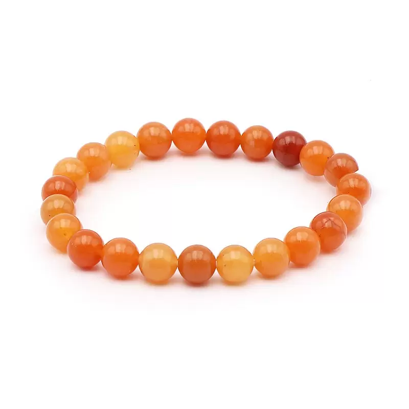 Bracelet à boules en Aventurine orange - Les Merveilles de Lilou