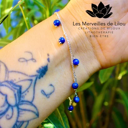 Bracelet Léna en Lapis lazuli & Argent 925 - Les Merveilles de