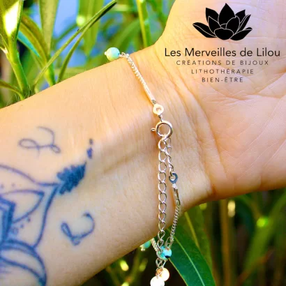Bracelet Léna en Turquoise du Pérou & Argent 925 - Les