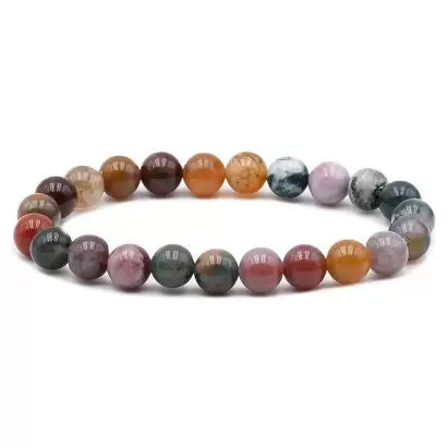 Bracelet à boules en Agate - Les Merveilles de Lilou