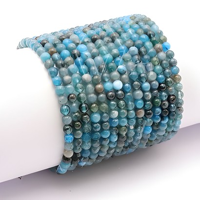 Bracelet à boules en Apatite Bleue - Les Merveilles de Lilou