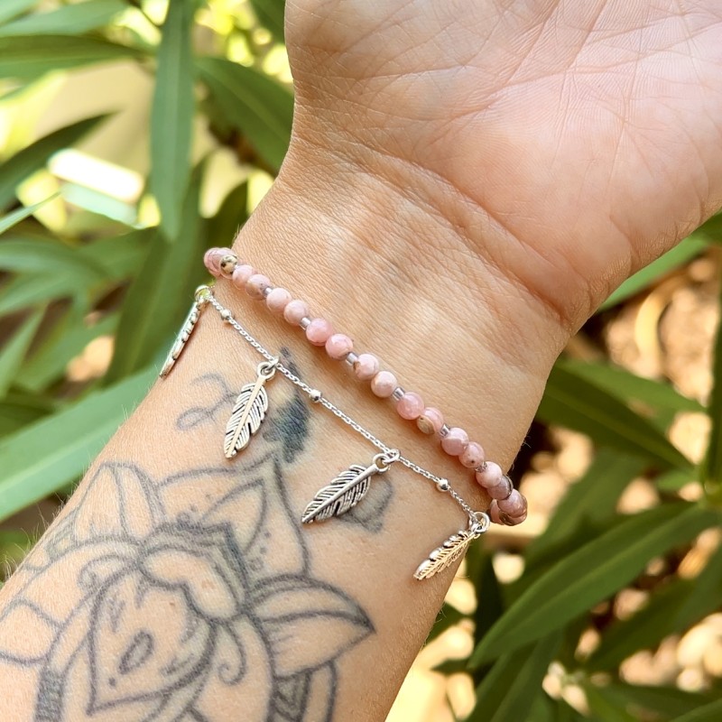 Bracelet Athéna en Rhodochrosite & Argent 925 - Les Merveilles