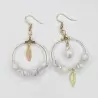 Boucles d'oreilles « Stacy » en Howlite blanche - Les