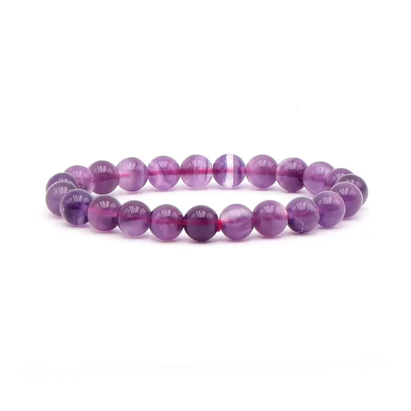 Bracelet à boules en Fluorite Violette - Les Merveilles de Lilou