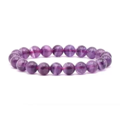 Bracelet à boules en Fluorite Violette - Les Merveilles de Lilou