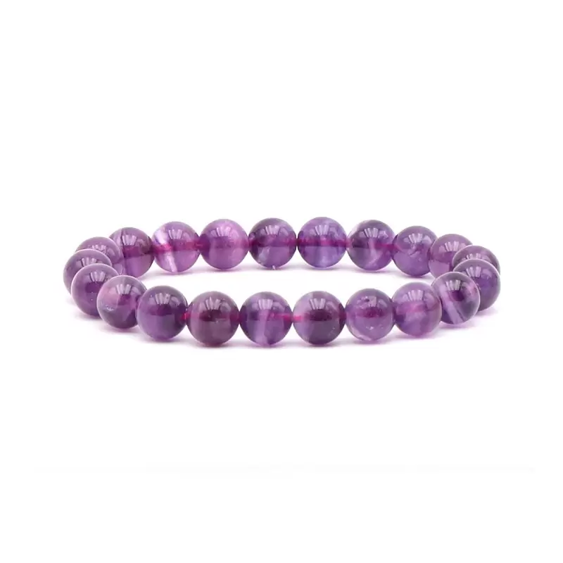 Bracelet à boules en Fluorite Violette - Les Merveilles de Lilou