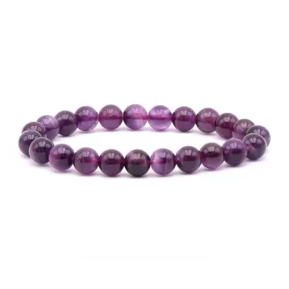 Bracelet à boules en Fluorite Violette - Les Merveilles de Lilou