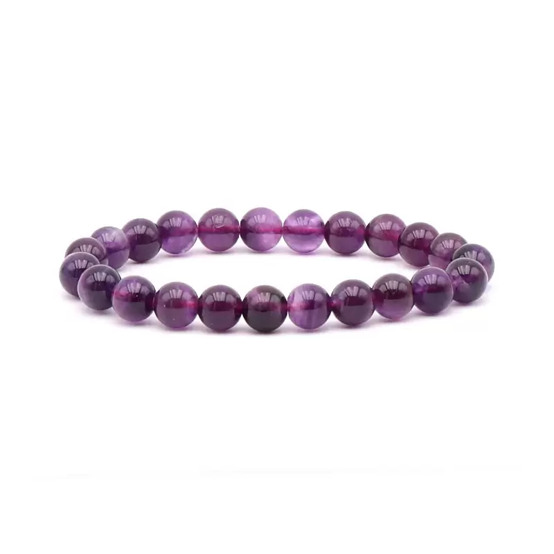 Bracelet à boules en Fluorite Violette - Les Merveilles de Lilou