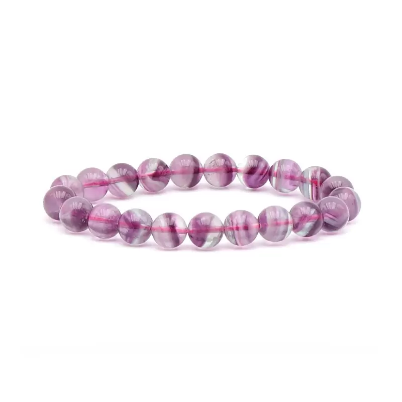 Bracelet à boules en Fluorite Verte et Violette - Les