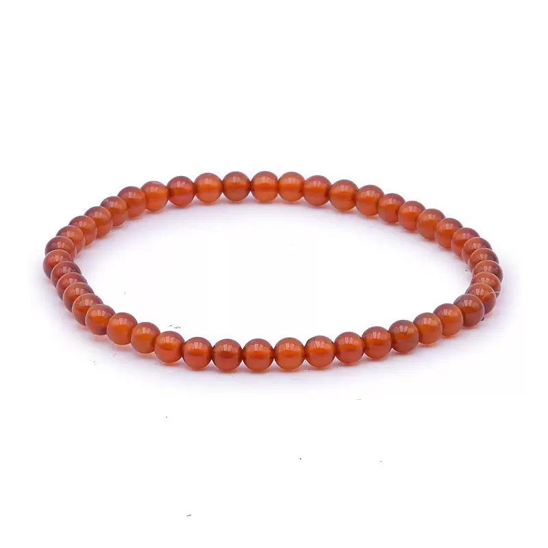 Bracelet à boules en Grenat Brun Hessonite - Les Merveilles de