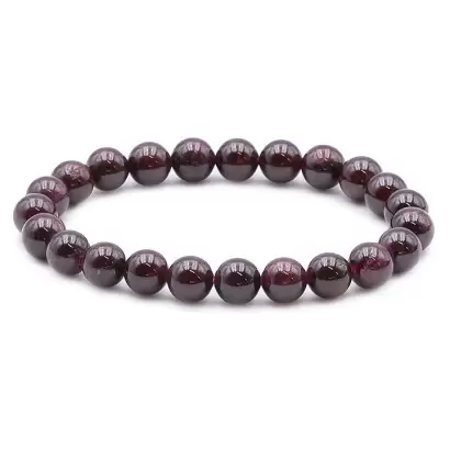 Bracelet à boules en Grenat Rouge Almandin - Les Merveilles de