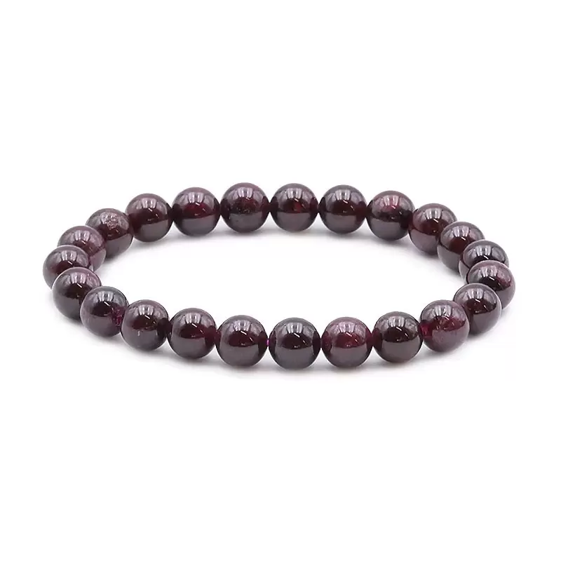 Bracelet à boules en Grenat Rouge Almandin - Les Merveilles de