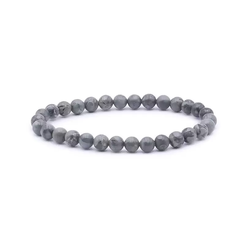 Bracelet à boules en Jaspe Breschia Gris - Les Merveilles de