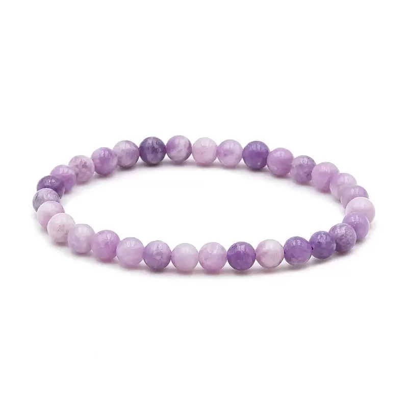 Bracelet à boules en Lepidolite - Les Merveilles de Lilou