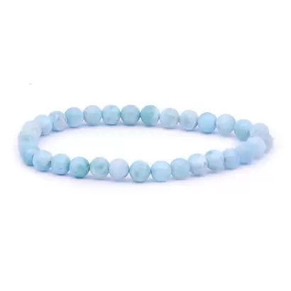 Bracelet à boules en Larimar - Les Merveilles de Lilou