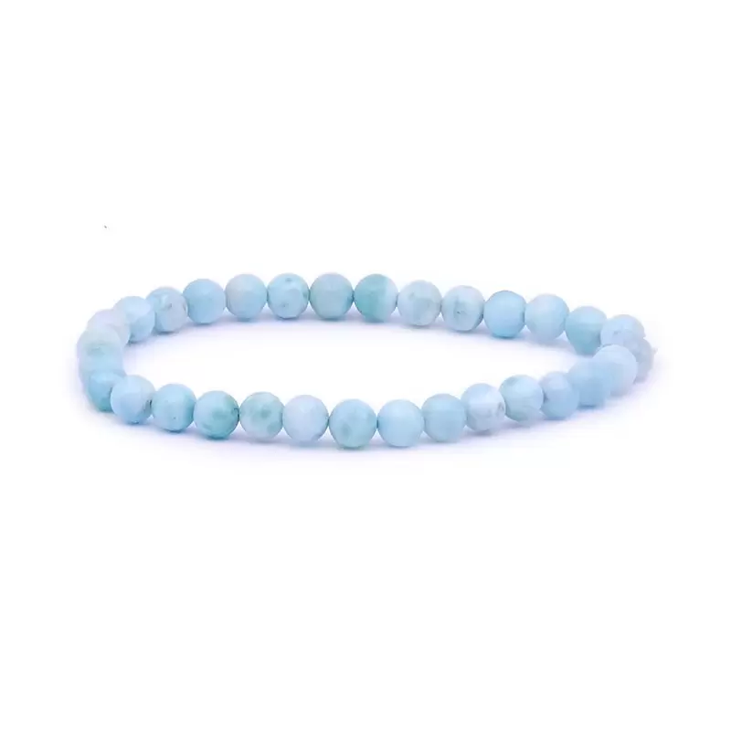 Bracelet à boules en Larimar - Les Merveilles de Lilou