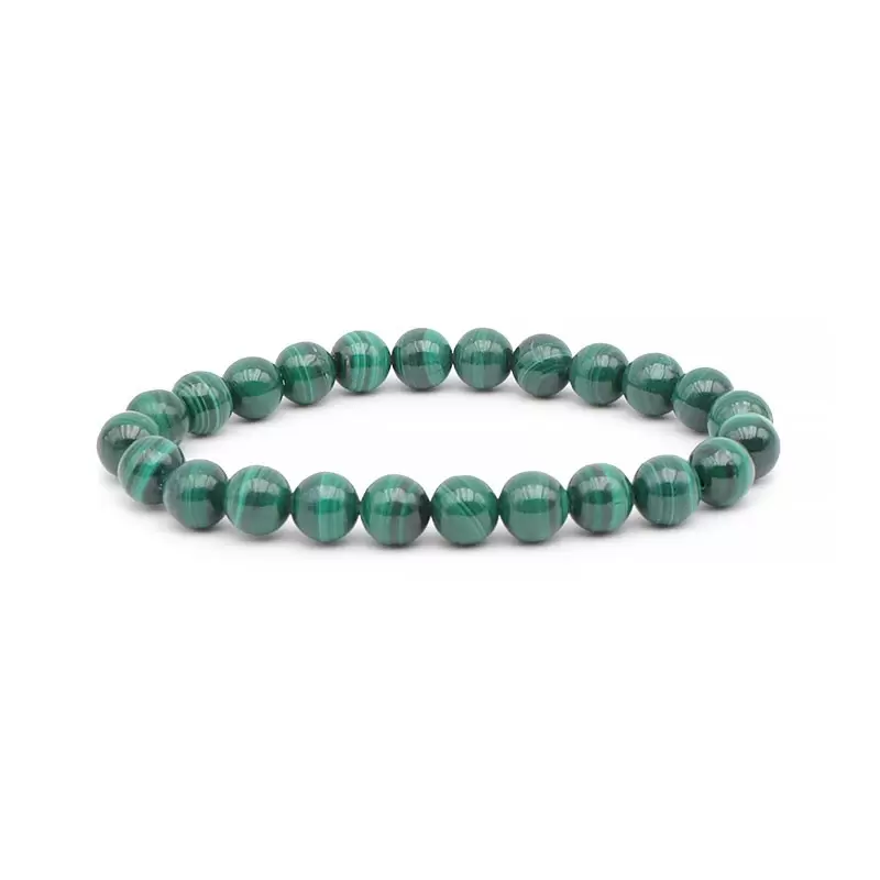 Bracelet à boules en Malachite - Les Merveilles de Lilou