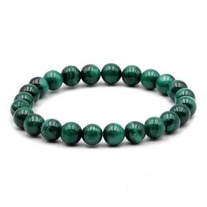 Bracelet à boules en Malachite Foncee - Les Merveilles de Lilou