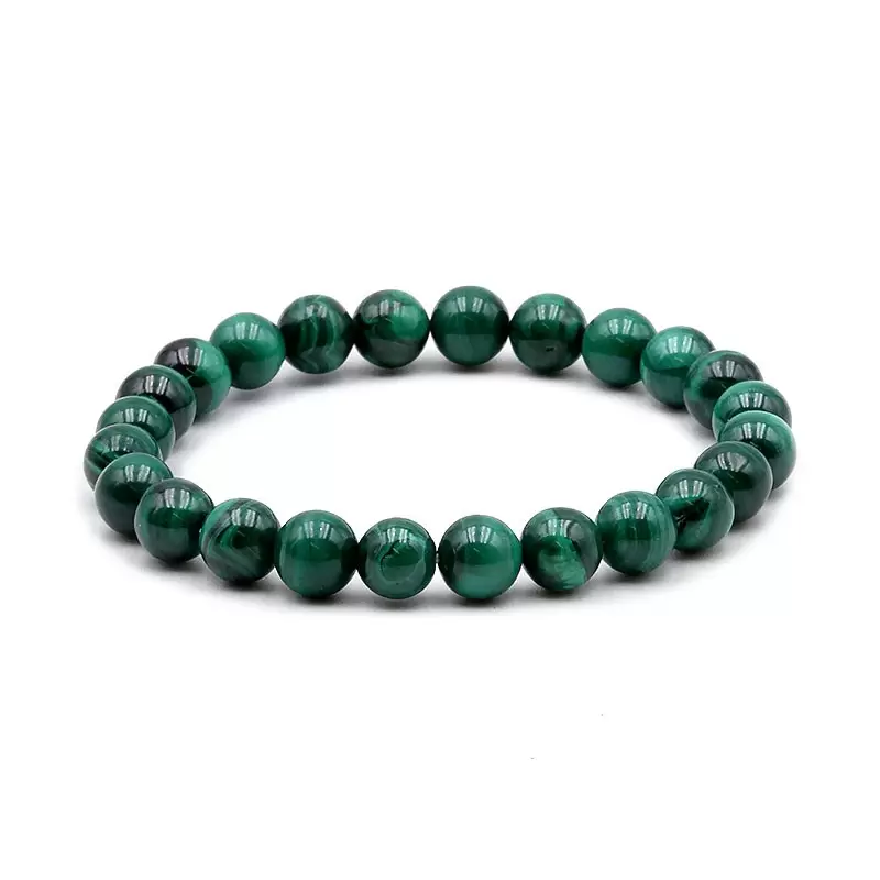 Bracelet à boules en Malachite Foncee - Les Merveilles de Lilou