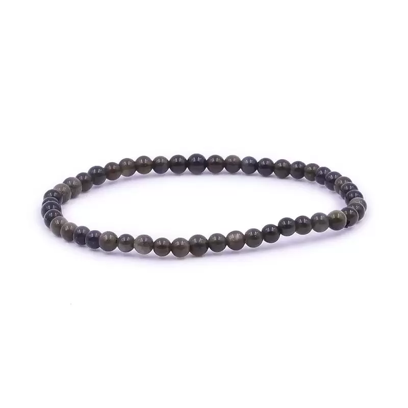 Bracelet à boules en Obsidienne Dorée - Les Merveilles de Lilou