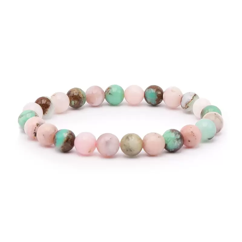 Bracelet à boules en Opale Rose et Chrysoprase - Les Merveilles