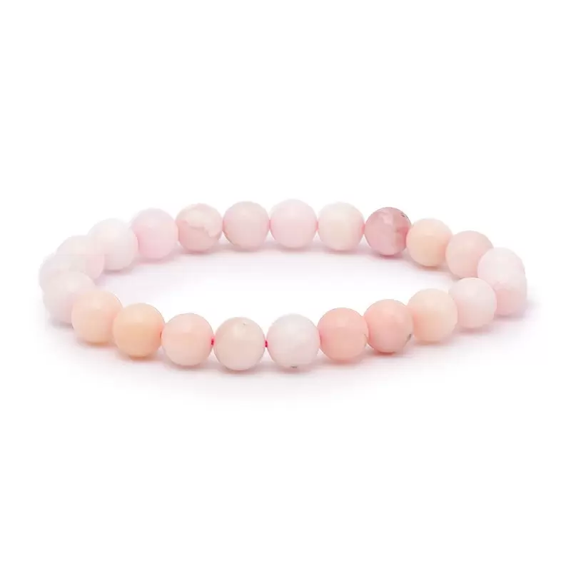 Bracelet à boules en Opale Rose - Les Merveilles de Lilou