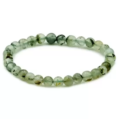 Bracelet à boules en Prehnite - Les Merveilles de Lilou