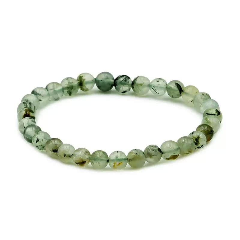 Bracelet à boules en Prehnite - Les Merveilles de Lilou