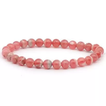 Bracelet à boules en Rhodochrosite - Les Merveilles de Lilou