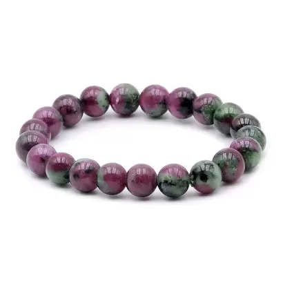 Bracelet à boules en Rubis Zoisite - Les Merveilles de Lilou