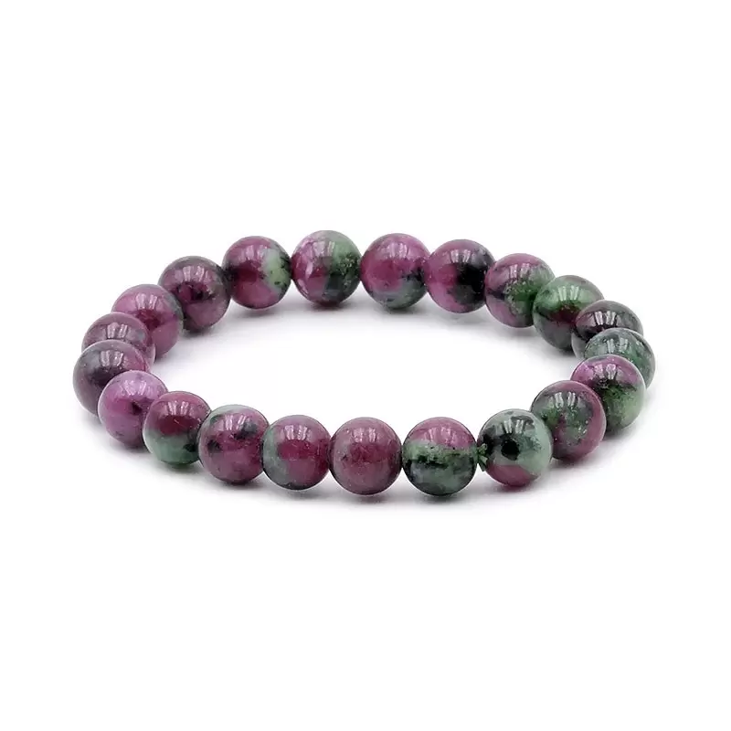 Bracelet à boules en Rubis Zoisite - Les Merveilles de Lilou