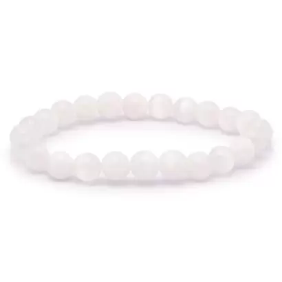 Bracelet à boules en Selenite - Les Merveilles de Lilou