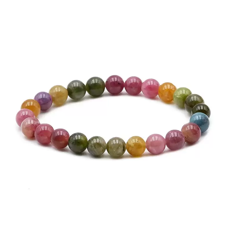 Bracelet à boules en Tourmaline Multicolore (Trié) - Les