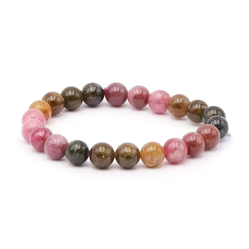 Bracelet à boules en Tourmaline Multicolore (Trié) - Les