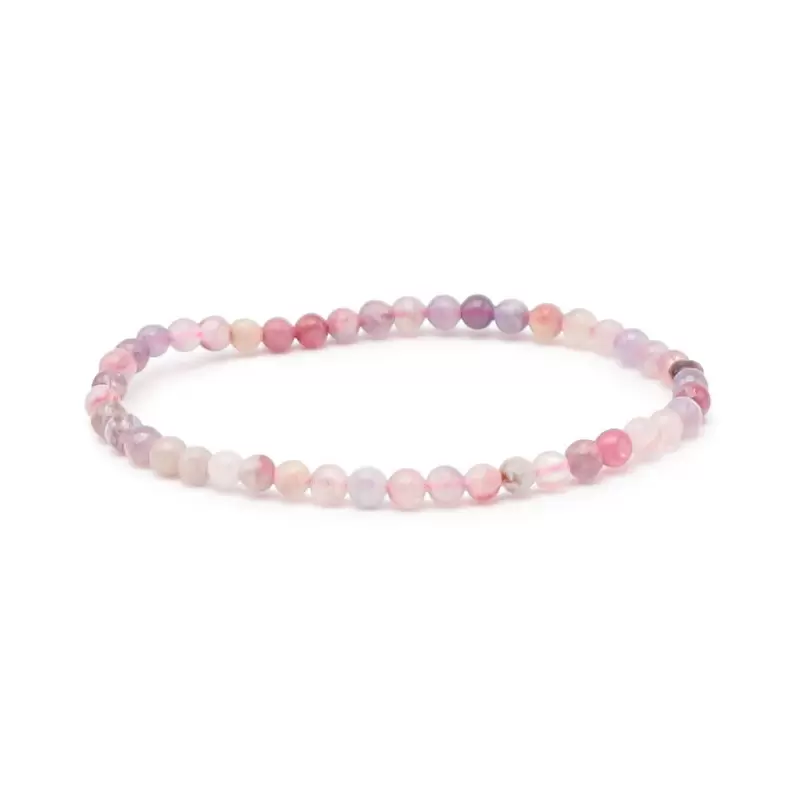 Bracelet à boules en Tourmaline Rose sur Eudialyte - Les