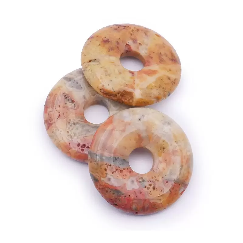 Pendentif Donut en Agate Crazy Lace - Les Merveilles de Lilou