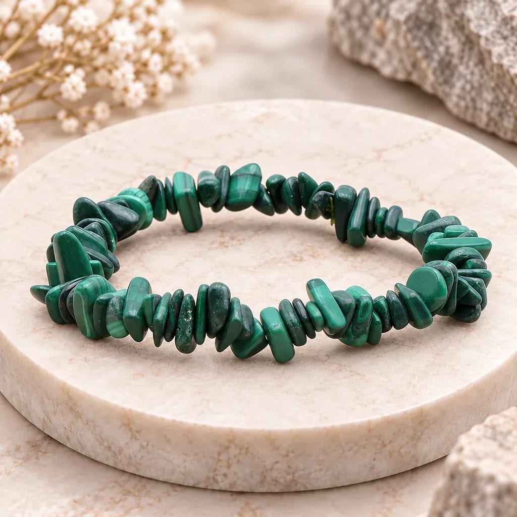 Bracelet baroque en malachite du Congo-Kinshasa · Grade AA