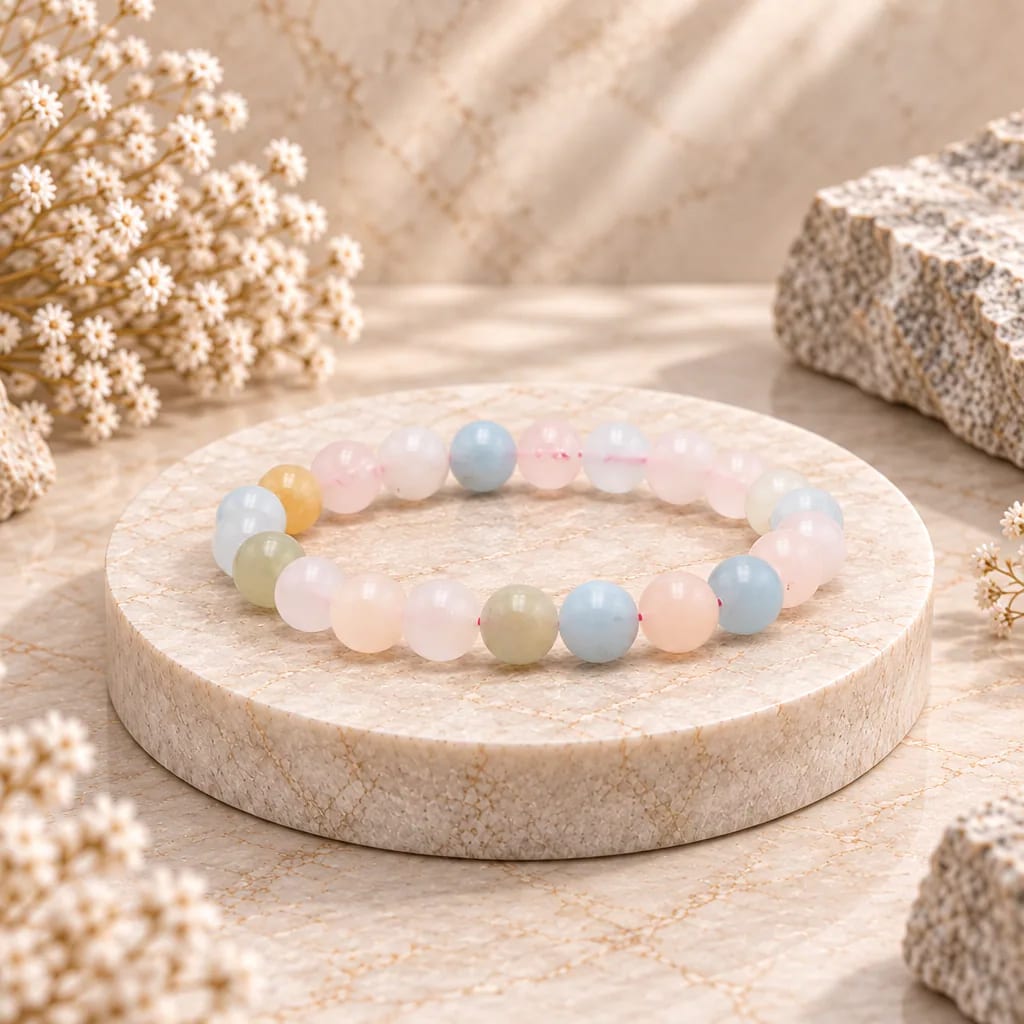 Bracelet à boules en béryls du Brésil — 8 mm — Grade AA