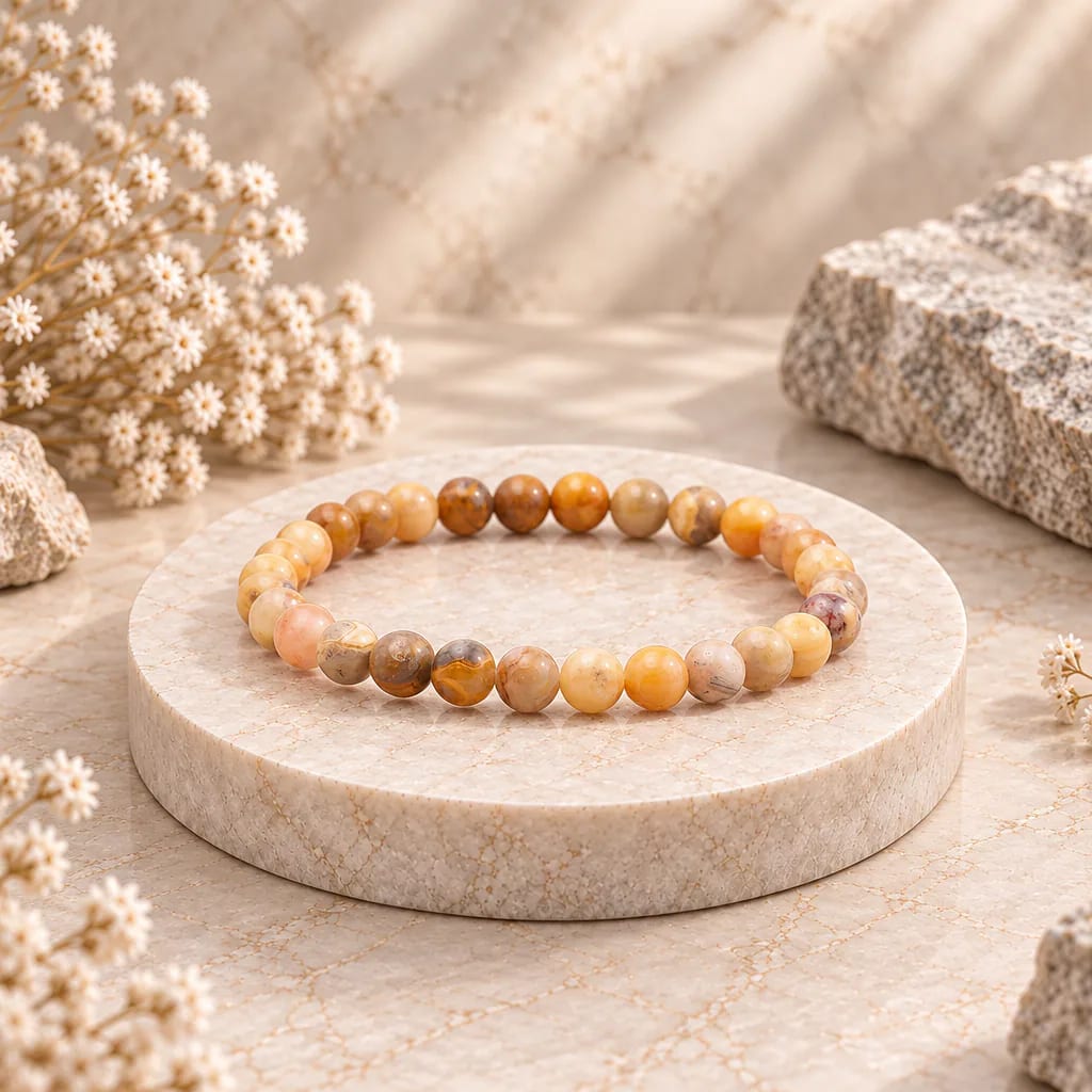 Bracelet à boules en Agate « Crazy Lace » · 6 mm · Mexique · Grade AA