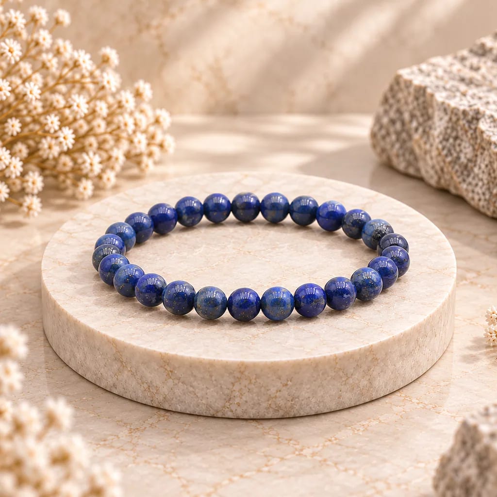 Bracelet à boules en Lapis Lazuli · 6 mm · Afghanistan · Grade AA