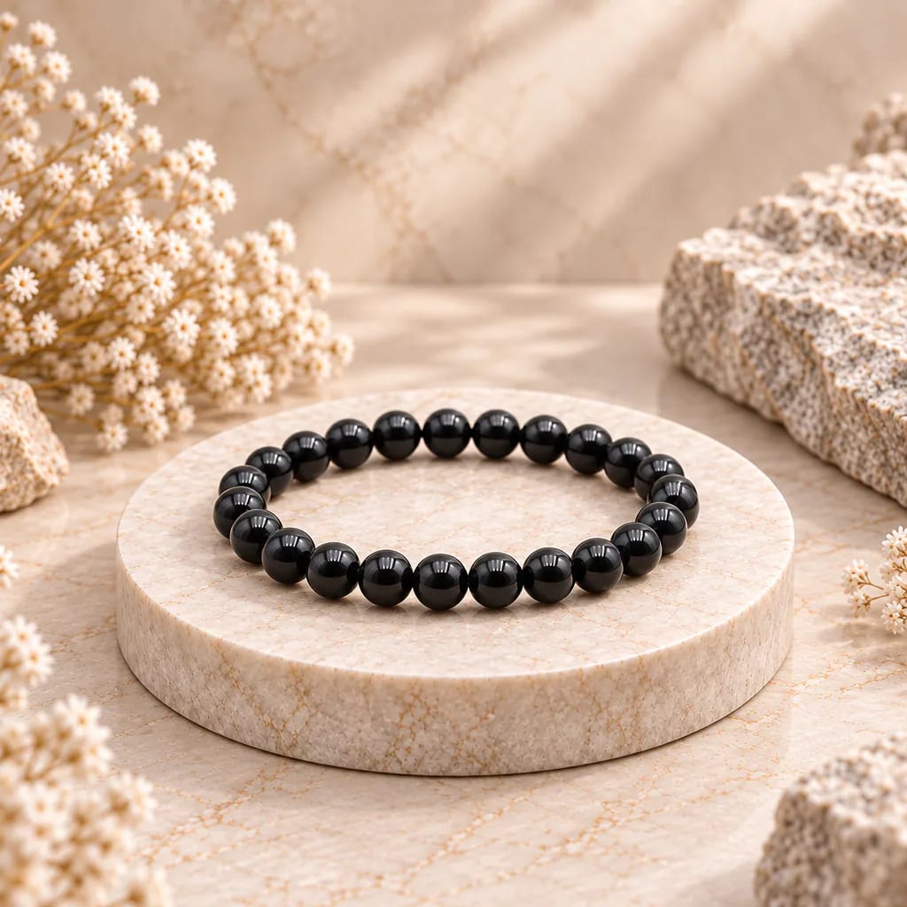 Bracelet à boules en Spinelle noire · 6 mm · Thaïlande · Grade A