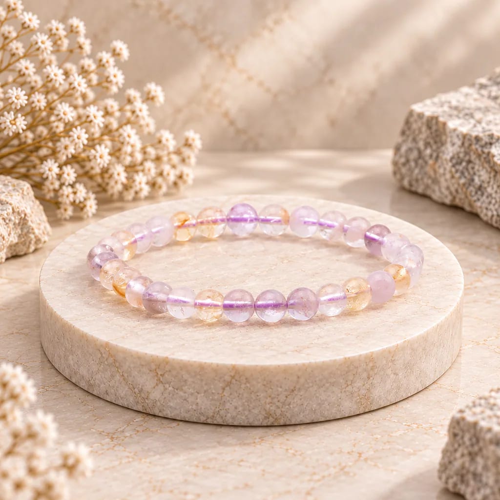 Bracelet à boules en Amétrine · 6 mm · Brésil · Grade A