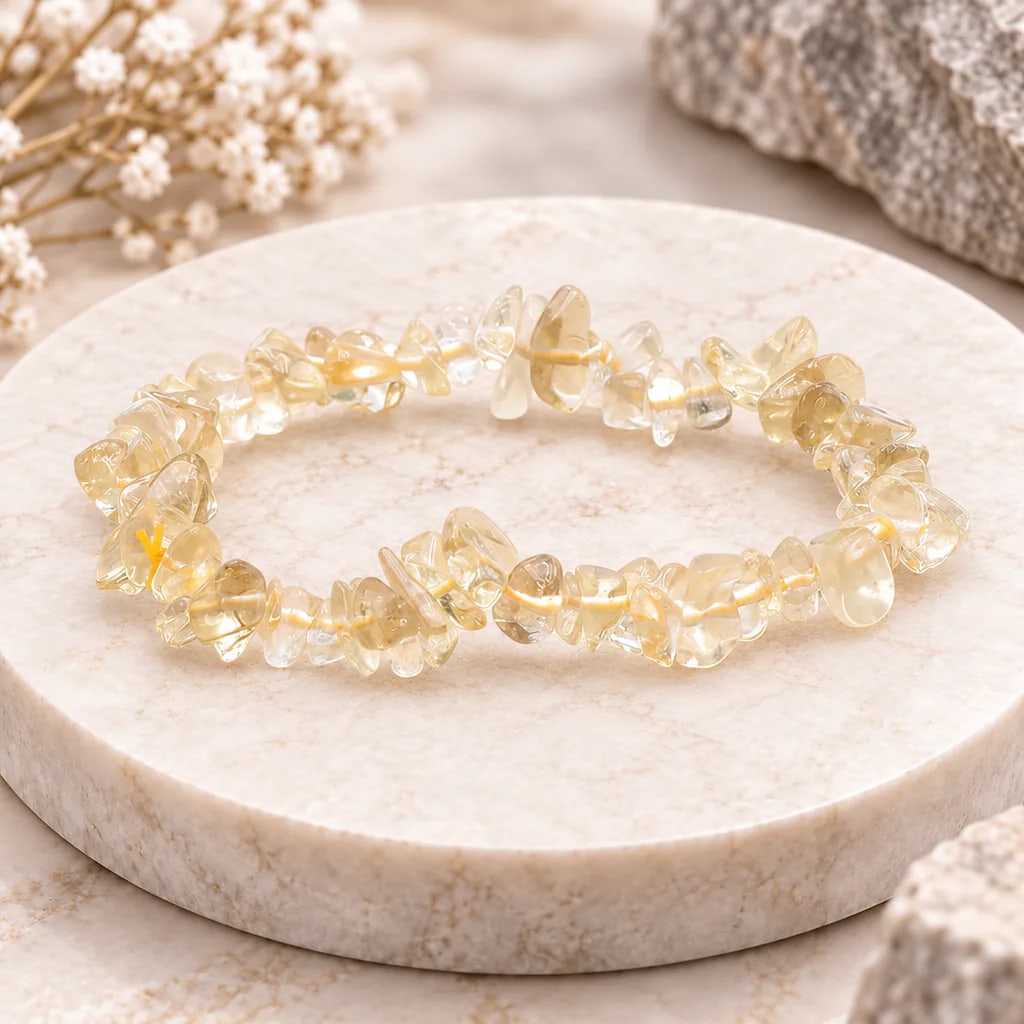 Bracelet baroque en citrine naturelle de Madagascar · Grade AA, vue 1