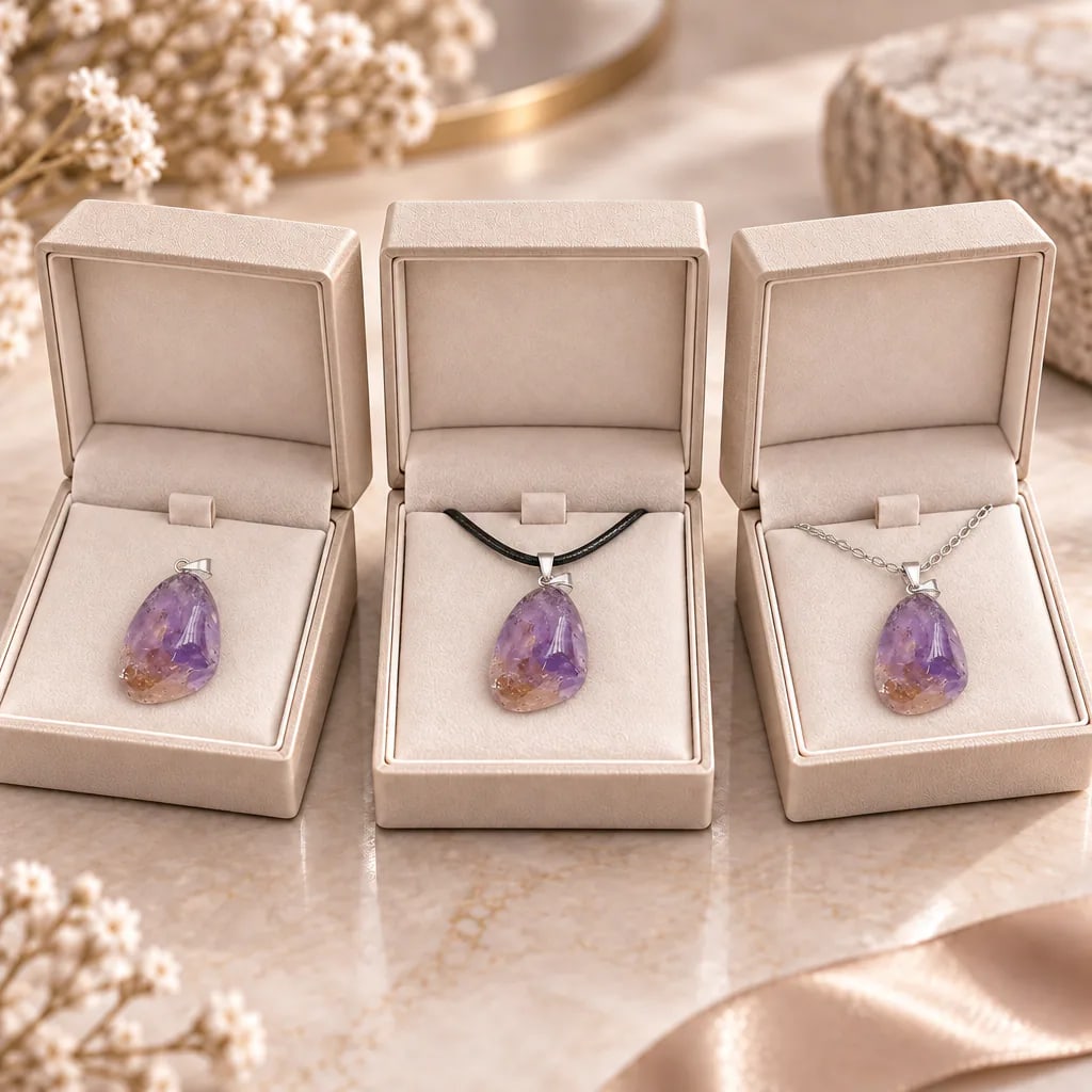 Pendentif pierre roulée en amétrine du Brésil · Grade A+, vue 1