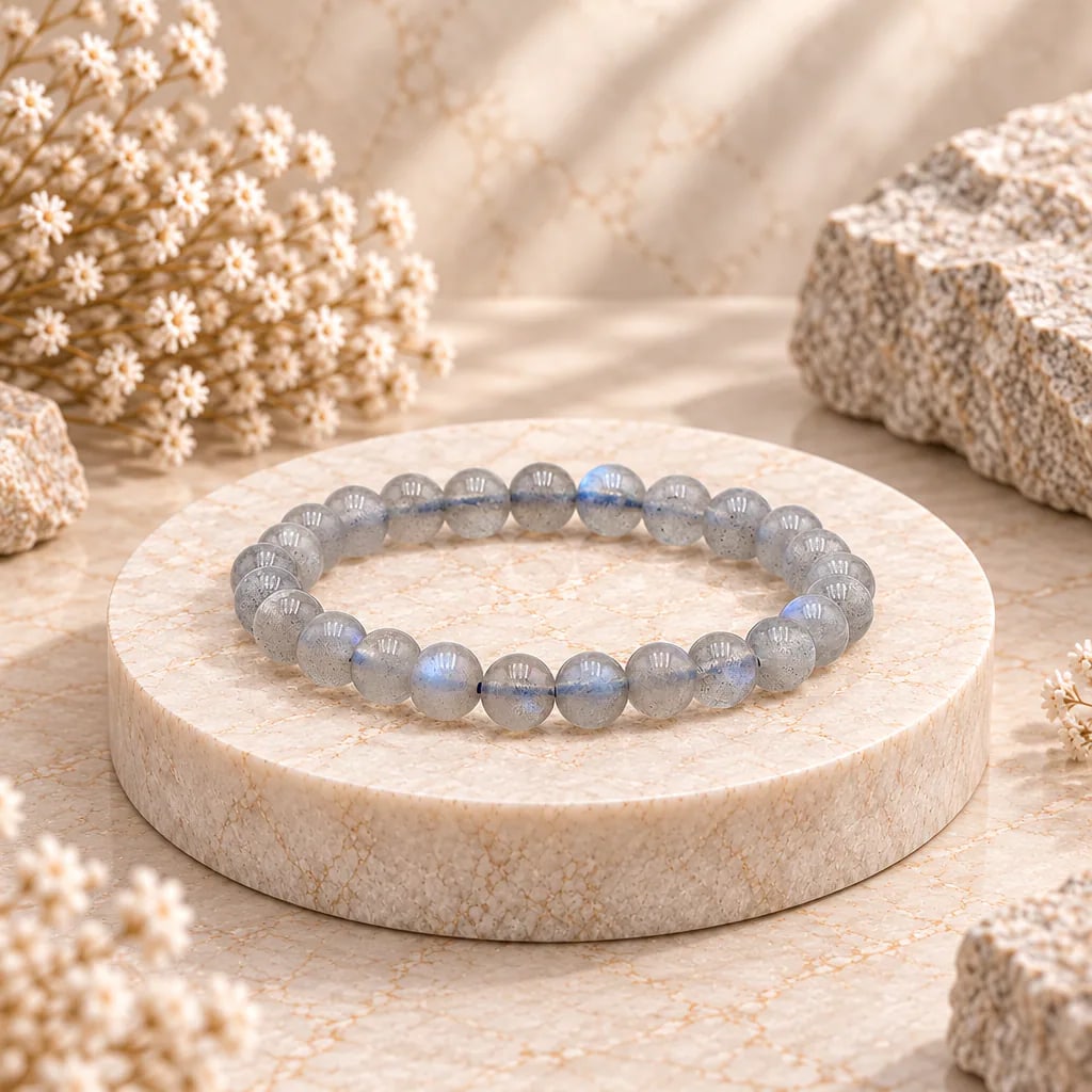 Bracelet à boules en Labradorite · 7 mm · Madagascar · Grade AA+, vue 1